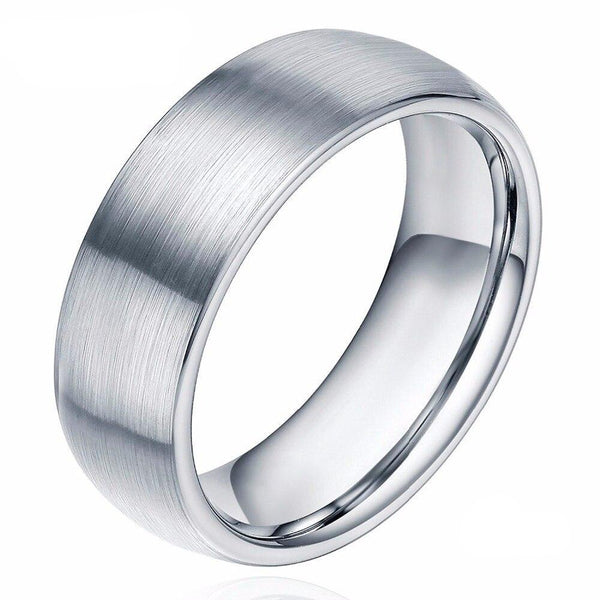 8mm Brushed Domed with High Polished Inner Band Titanium Fashion Wedding Band