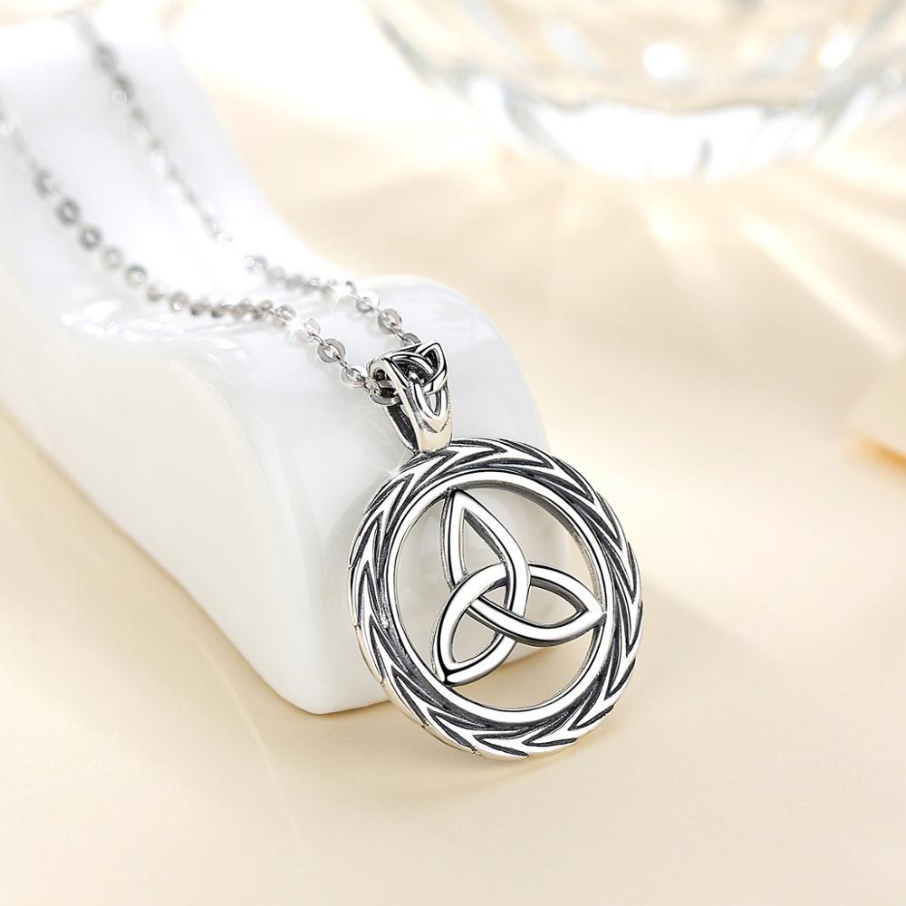 Celtic Trinity Knot / Triquetra Round 925 Sterling Silver Pendant Necklace-Necklaces-Innovato Design-20 inch-Innovato Design