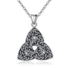 Black & Silver Trinity Celtic Knot Fashion Pendant Necklace-Necklaces-Innovato Design-Innovato Design