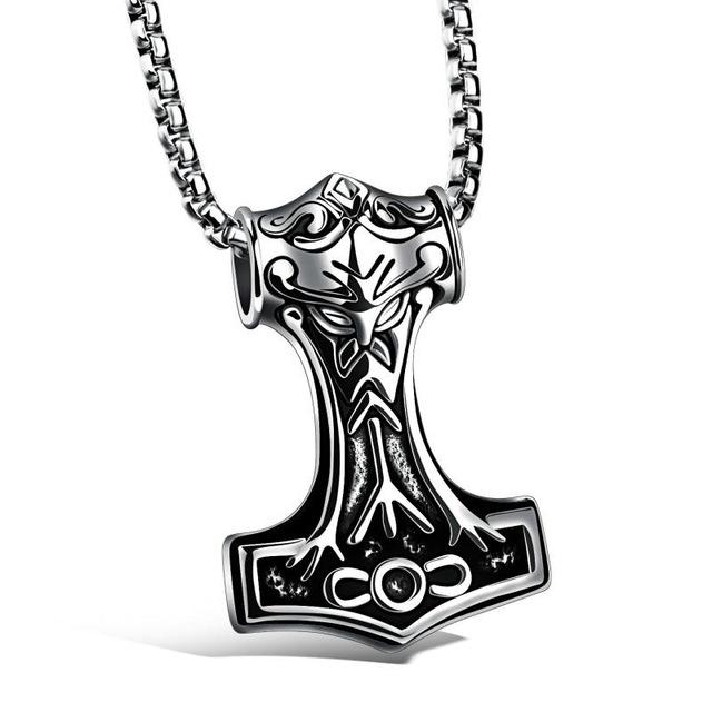 Thor's Hammer Pendant in Silver or Gold with Necklace Chain-Necklaces-Innovato Design-Silver-Innovato Design