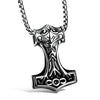 Thor's Hammer Pendant in Silver or Gold with Necklace Chain - InnovatoDesign