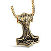 Thor's Hammer Pendant in Silver or Gold with Necklace Chain - InnovatoDesign