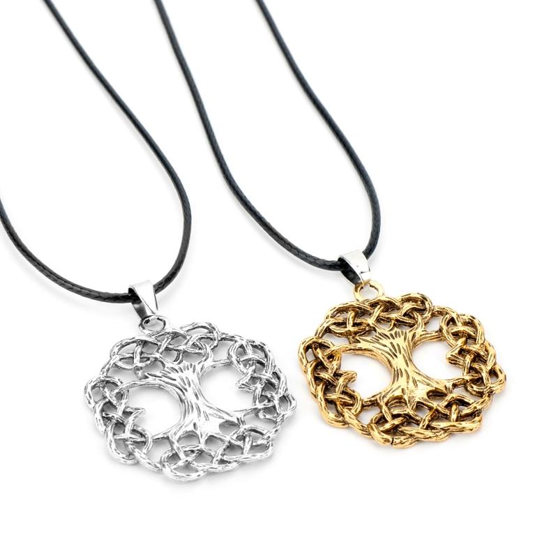 Yggdrasil Tree of Life Knotted Silver or Gold Pendant-Necklaces-Innovato Design-Gold-Innovato Design