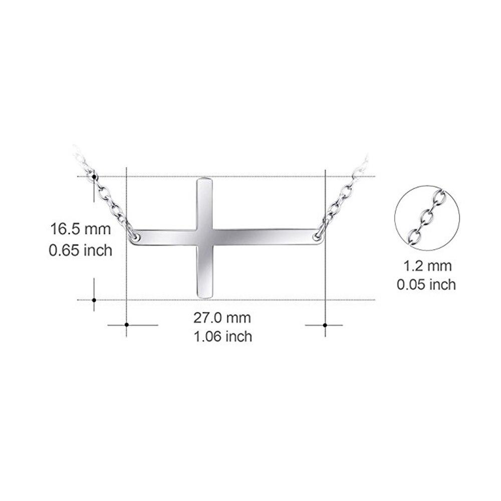 Simple Stainless Steel Sideways Cross Pendant-Necklaces-Innovato Design-Innovato Design