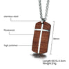 Rosewood & Silver Dog Tag Wooden Cross Pendant Necklace-Necklaces-Innovato Design-Innovato Design
