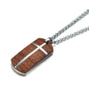 Rosewood & Silver Dog Tag Wooden Cross Pendant Necklace-Necklaces-Innovato Design-Innovato Design