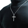 Titanium Steel Cubic Zirconia Cross Pendant Necklace - InnovatoDesign