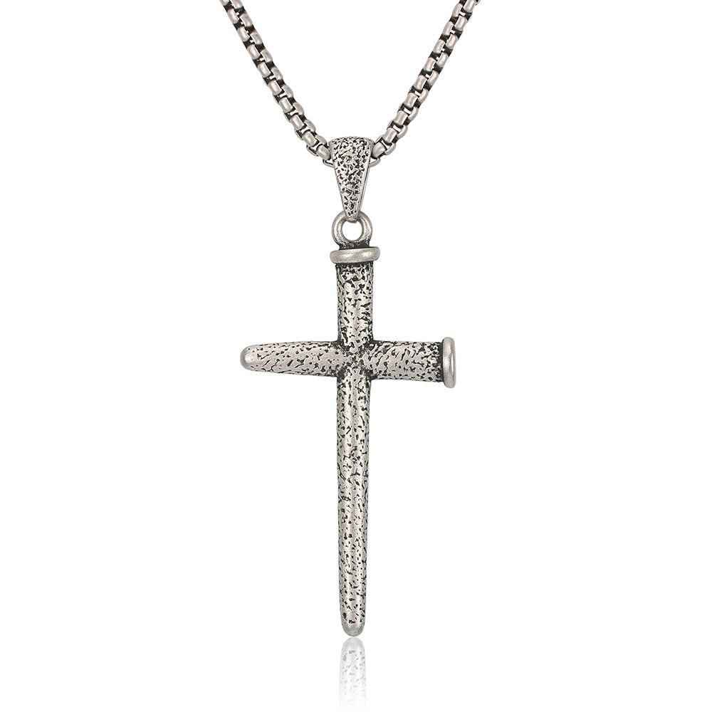 Cross Nail Stainless Steel Pendant Necklace-Necklaces-Innovato Design-Innovato Design