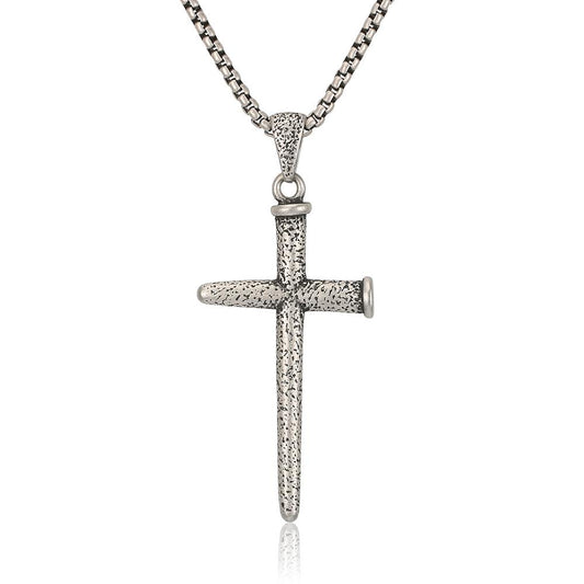 Cross Nail Stainless Steel Pendant Necklace-Necklaces-Innovato Design-Innovato Design
