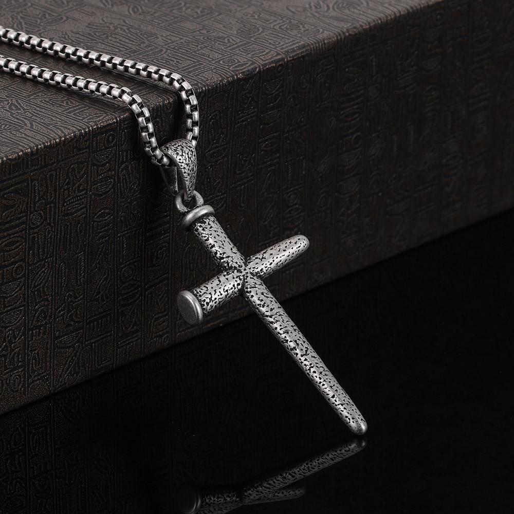 Cross Nail Stainless Steel Pendant Necklace-Necklaces-Innovato Design-Innovato Design