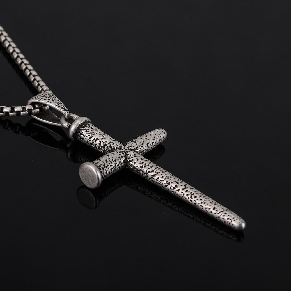 Cross Nail Stainless Steel Pendant Necklace-Necklaces-Innovato Design-Innovato Design