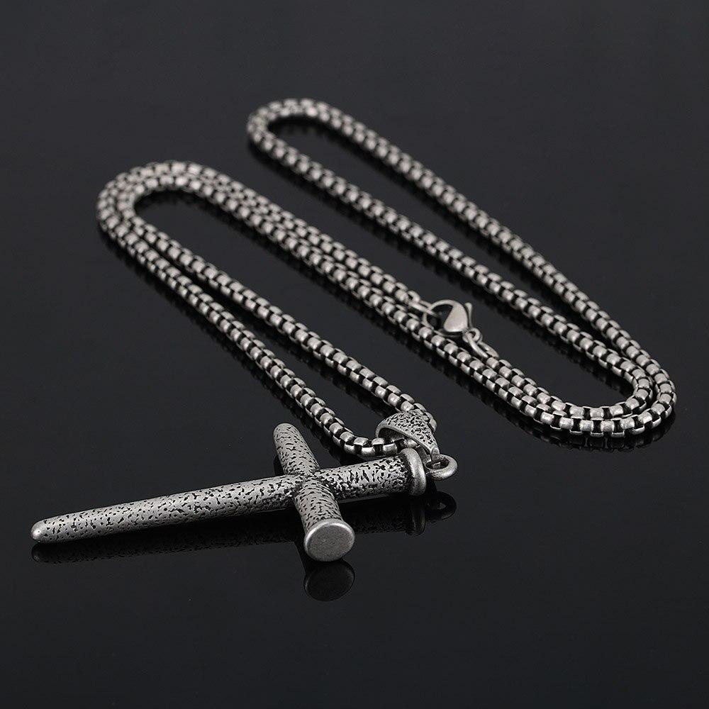 Cross Nail Stainless Steel Pendant Necklace-Necklaces-Innovato Design-Innovato Design