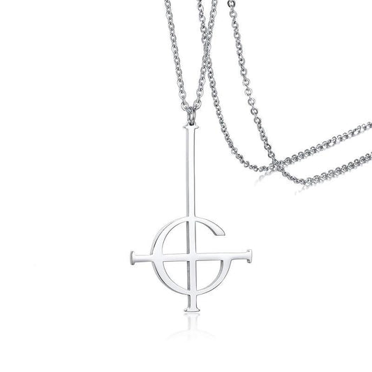 Upside Down Silver Plated Crucifix Cross Pendant-Necklaces-Innovato Design-Innovato Design