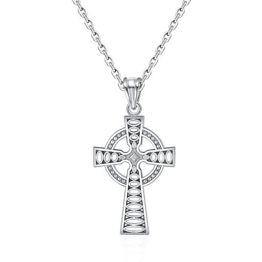 925 Sterling Silver Classic Vintage White Ortodox Cross Charm Pendant-Necklaces-Innovato Design-Innovato Design