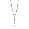 Stainless Steel and Multicolor Rosary Bead Necklace - InnovatoDesign
