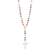 Stainless Steel and Multicolor Rosary Bead Necklace - InnovatoDesign