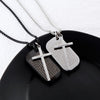 Lord's Prayer Silver Dual Pendant Cross and Dog Tag Necklace - InnovatoDesign