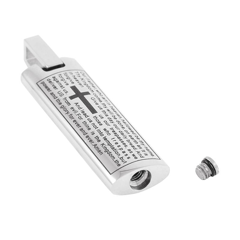 Plate with Cross and Prayer Memorial Pendant Necklace-Necklaces-Innovato Design-Innovato Design