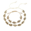 Rope Puka Shell Bracelet and Choker Set with Pearl End-Necklaces-Innovato Design-Gold White-Innovato Design