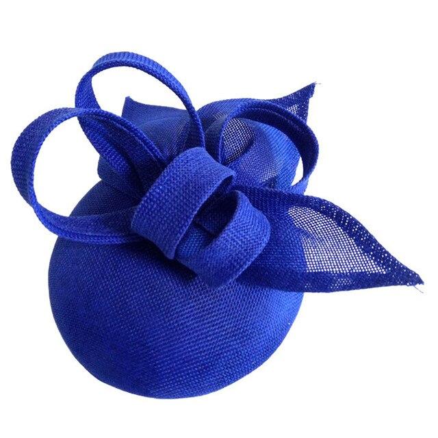 Vintage Linen Pillbox Fascinator Hat-Hats-Innovato Design-Dark Blue-Innovato Design