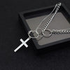 Silver Triple Ring Cross Pendant Dual Chain Necklace - InnovatoDesign