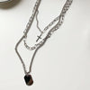 Multi-Chain Silver Necklace with Cross and Dog Tag Pendants - InnovatoDesign