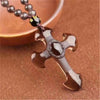 Brown Obsidian Cross Pendant with Beaded Macrame Rope Necklace - InnovatoDesign