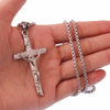 Metallic Jesus Christ Crucifixion Pendant with Link Chain Necklace - InnovatoDesign