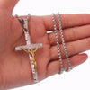 Metallic Jesus Christ Crucifixion Pendant with Link Chain Necklace - InnovatoDesign