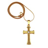 Gold Plated Rhinestone Catholic Cross Pendant Necklace - InnovatoDesign