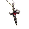 Stainless Steel Necklace and Sword Cross Pendant with Coiled Snake - InnovatoDesign
