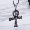 Silver Scarab Charm Ankh Pendant and Chain Necklace - InnovatoDesign