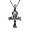 Silver Scarab Charm Ankh Pendant and Chain Necklace-Necklaces-Innovato Design-Innovato Design