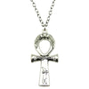Antique Engraved Ankh Pendant with Chain Necklace-Necklaces-Innovato Design-Silver-18-Innovato Design