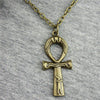 Antique Engraved Ankh Pendant with Chain Necklace-Necklaces-Innovato Design-Bronze-18-Innovato Design