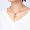 Gold-plated Stainless Steel Ankh Cross Pendant Chain Necklace - InnovatoDesign