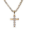 Two-tone Gold and Silver Crucifix Pendant and Byzantine Chain Necklace - InnovatoDesign
