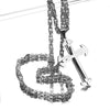 Stainless Steel Silver Triple Cross Pendant with Byzantine Chain Necklace - InnovatoDesign