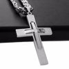 Silver Cross Pendant with Curved Beam Inlay and Lord's Prayer Engraving Necklace-Necklaces-Innovato Design-20-Innovato Design