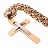 Overlapping Gold and Silver Cross Pendant Necklace with Byzantine Chain-Necklaces-Innovato Design-18inch-Innovato Design