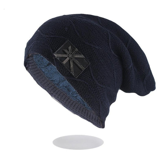 Flag Geometric Wool and Cotton Knit Winter Hat, Beanie, Bonnet or Skullie-Hats-Innovato Design-Gray-Innovato Design