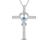 Silver Heart Infinity Symbol Cross Pendant with Crystals Necklace - InnovatoDesign