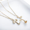 Multi-layer Gold Chain Necklace with Floral Cross and Inverted Rose Pendant Necklace-Necklaces-Innovato Design-Innovato Design