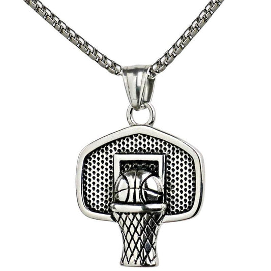 Stainless Steel Basketball Shot Board Pendant Necklace-Necklaces-Innovato Design-Innovato Design