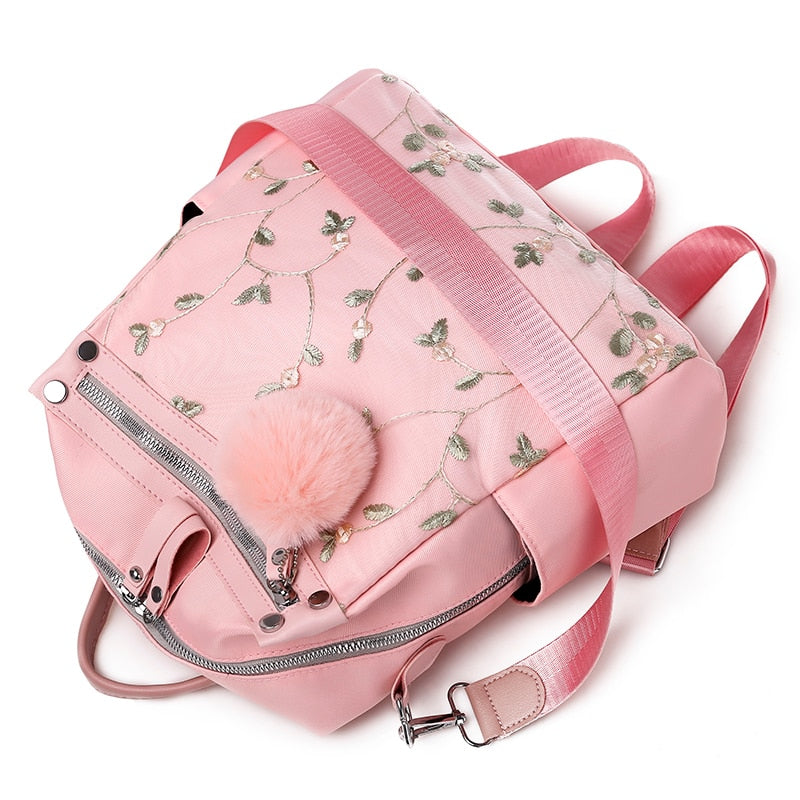 Multifunction Hairball Oxford Leisure Backpack and Travel Backpack-Backpacks-Innovato Design-Pink-Innovato Design