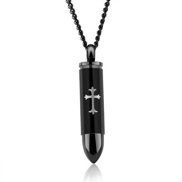 Stainless Steel Bullet Pendant with Templar Cross - InnovatoDesign