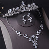 Princess Cubic Zirconia Tiara, Necklace & Earrings Wedding Jewelry Set-Jewelry Sets-Innovato Design-Innovato Design