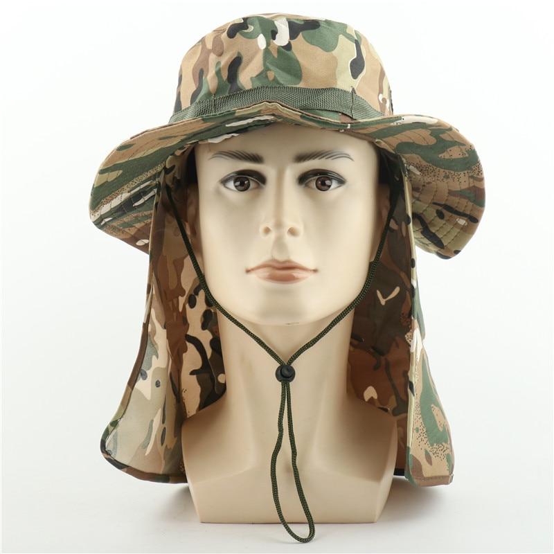 Camouflage UV Protection Boonie Bucket Flap Hat with Rope-Hats-Innovato Design-JG-Innovato Design