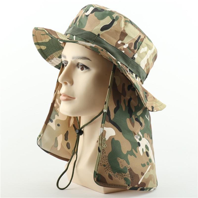 Camouflage UV Protection Boonie Bucket Flap Hat with Rope-Hats-Innovato Design-JG-Innovato Design