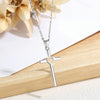 925 Sterling Silver Hollow Heart Cross Pendant Necklace - InnovatoDesign
